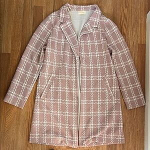 Women's Pink Plaid Coat/Duster
